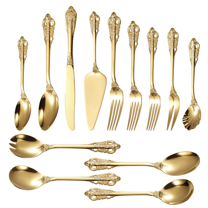 Elegant fish fork with artistic handle design Kalsten