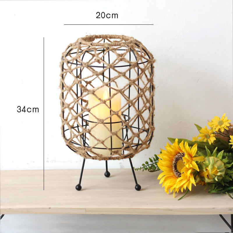 Decorative basket with natural fiber design Kalsten