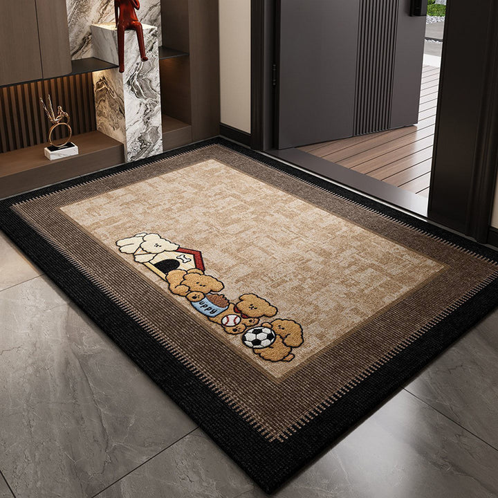 Whimsical Dog-Themed Entrance Rug