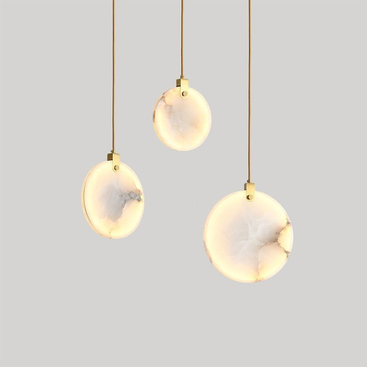 Elegant Marble Circle Pendant Light