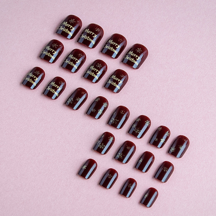 Festive Christmas-Themed Press-On Nail Art Kalsten 1787543209