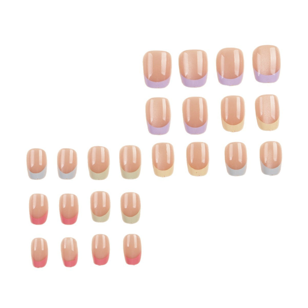 Artistic Colorful French Tip Press-On Nail Set Kalsten