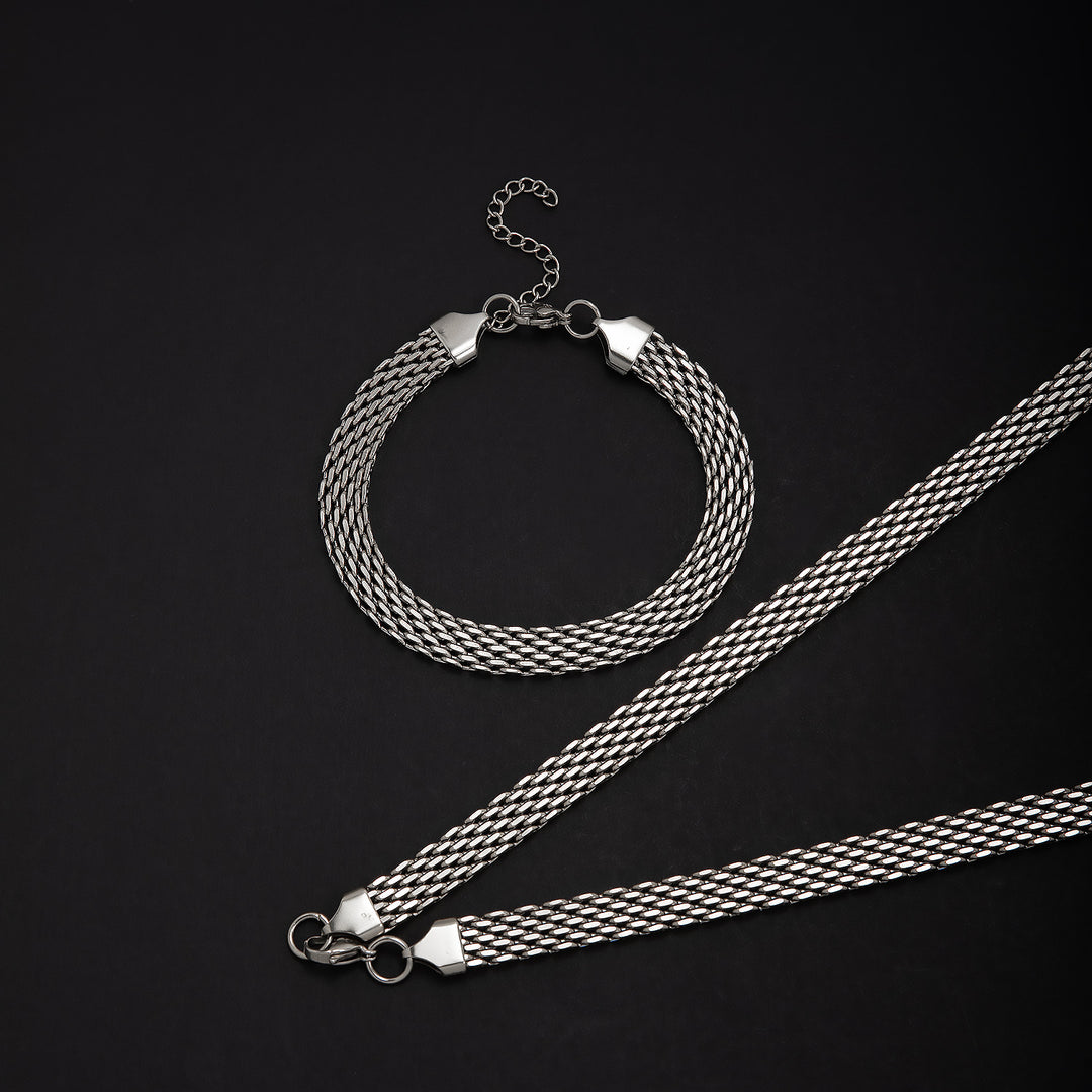 Textured Woven Chain Jewelry Set Kalsten
