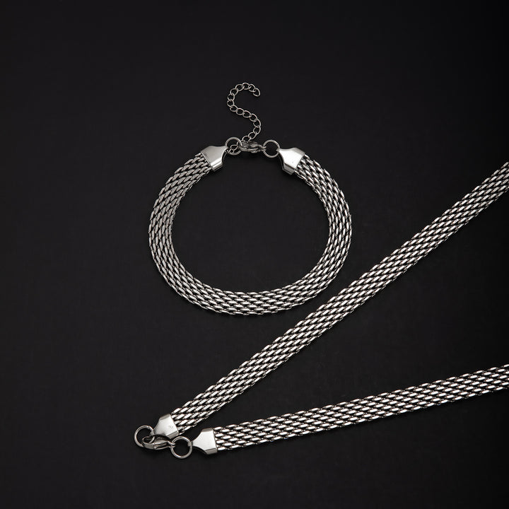 Textured Woven Chain Jewelry Set Kalsten