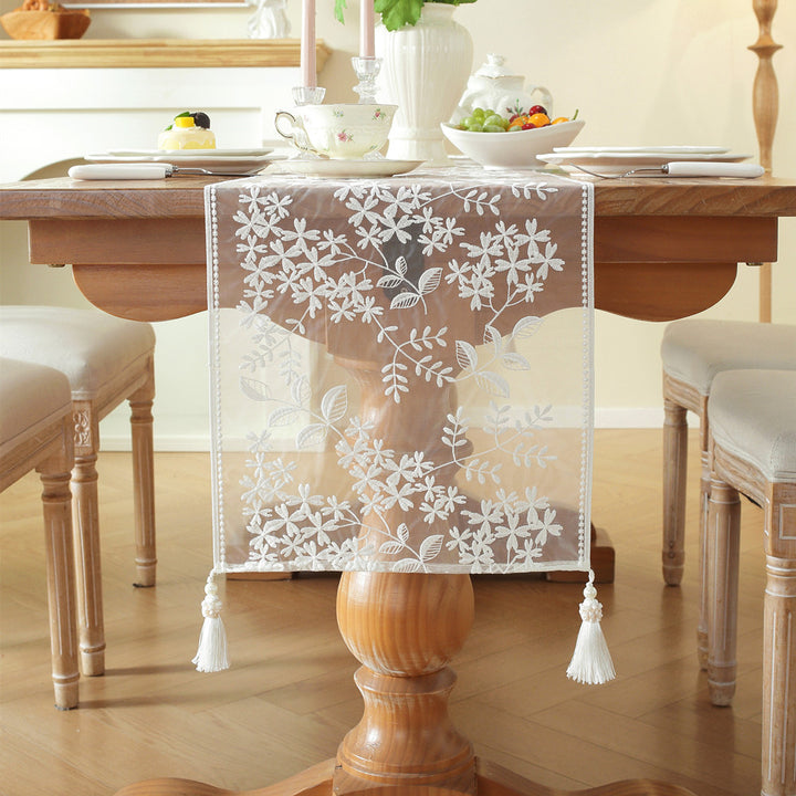 Embroidered Lace Table Runner