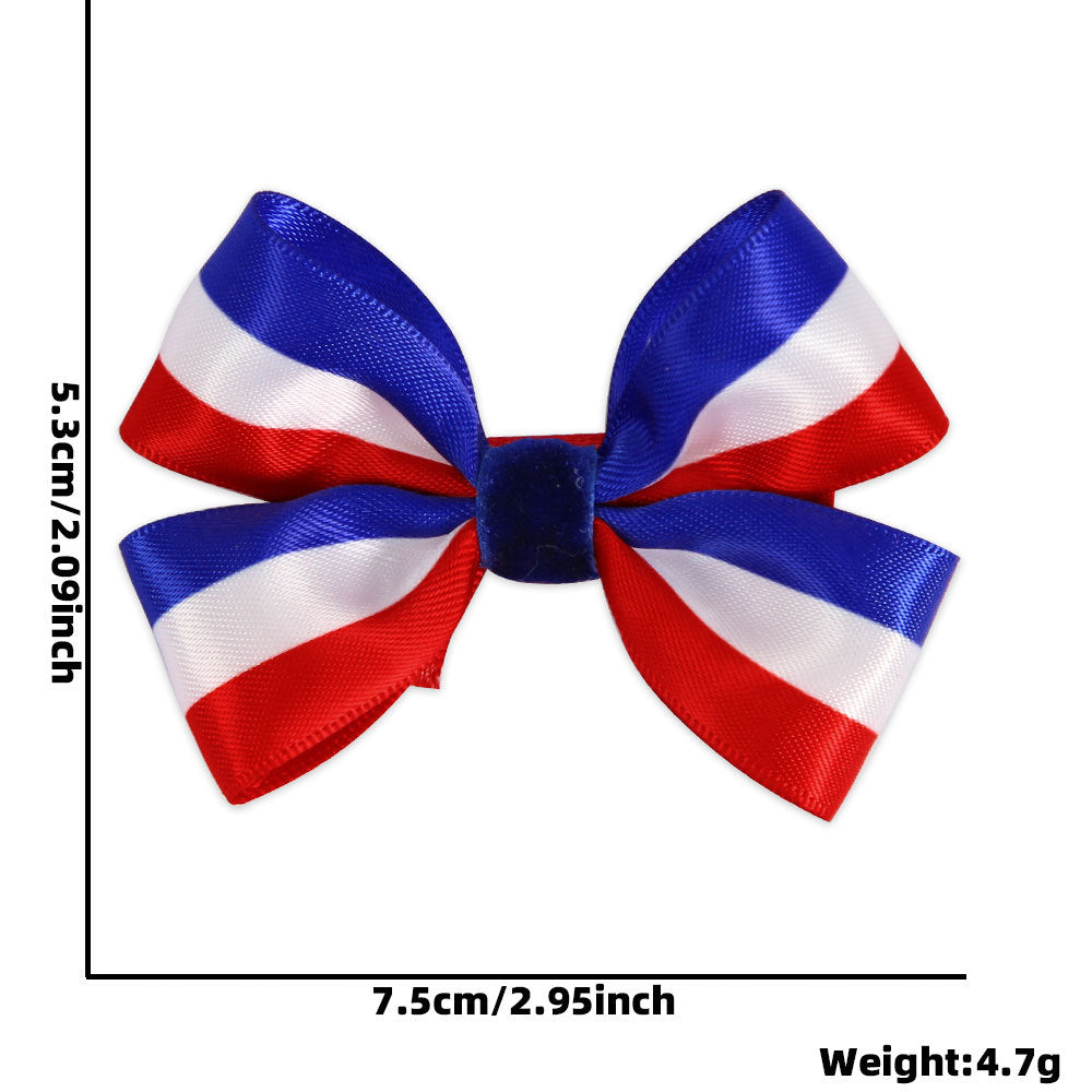 Ladies small pleated hair bow made of grosgrain ribbon with medium knot and mini alligator clip Kalsten