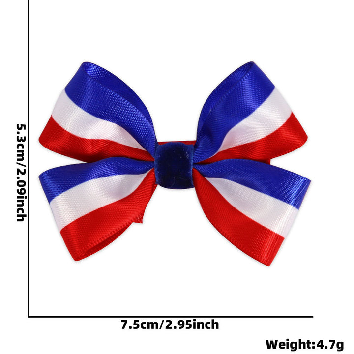 Ladies small pleated hair bow made of grosgrain ribbon with medium knot and mini alligator clip Kalsten