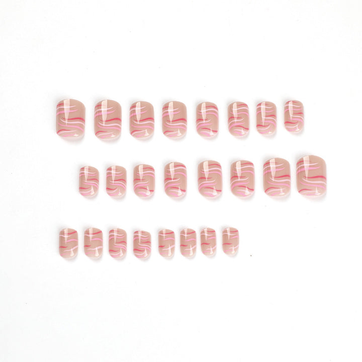 Artful Gel Nails with Elegant Wave Pattern Kalsten