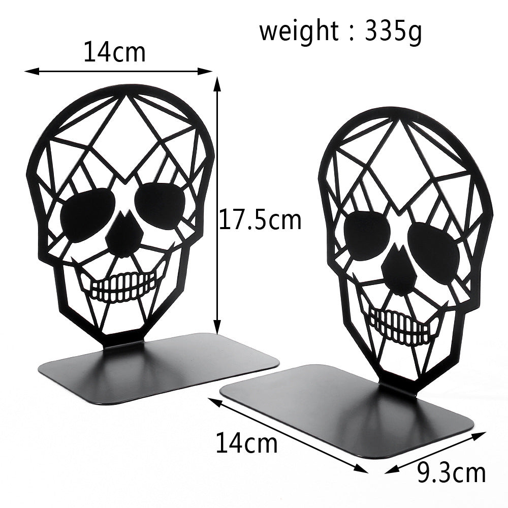 Artistic Skull-Themed Bookends
