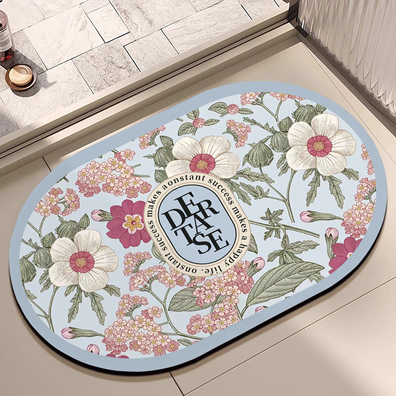 Floral Patterned Bath Mat Kalsten