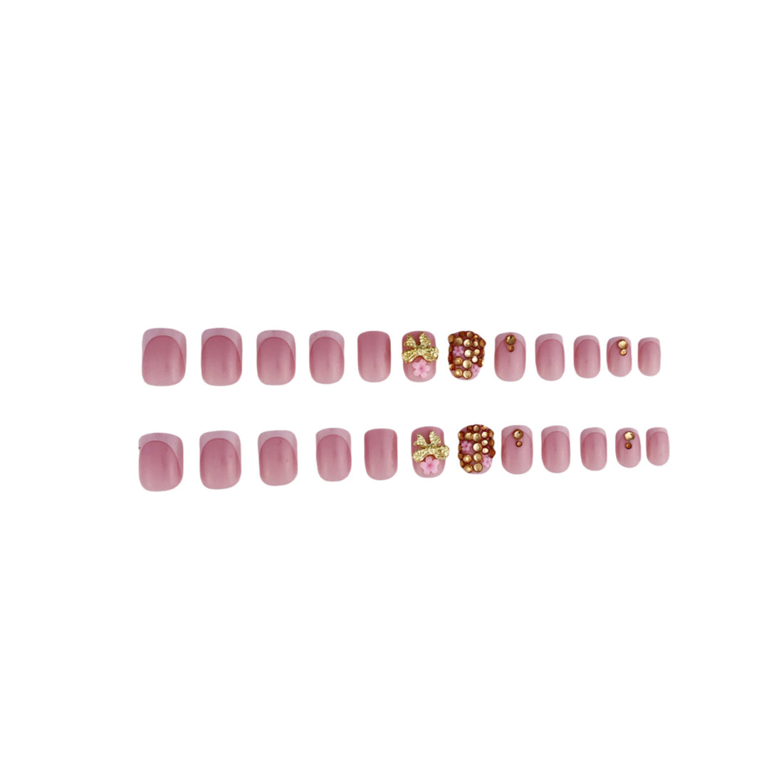 Glamorous Rhinestone and Floral Nail Art Kalsten