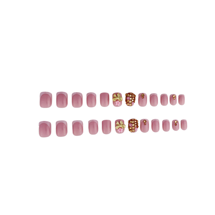 Glamorous Rhinestone and Floral Nail Art Kalsten