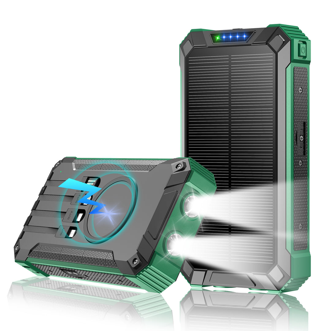 High-performance solar power bank with double LED light and fast charging function Kalsten