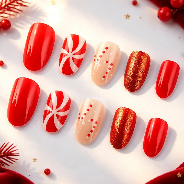 Festive Candy-Themed Press-On Nails Kalsten