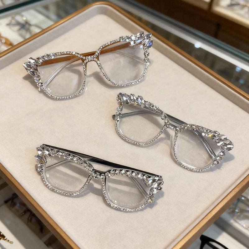 Glamorous Rhinestone-Embellished Cat-Eye Sunglasses Kalsten