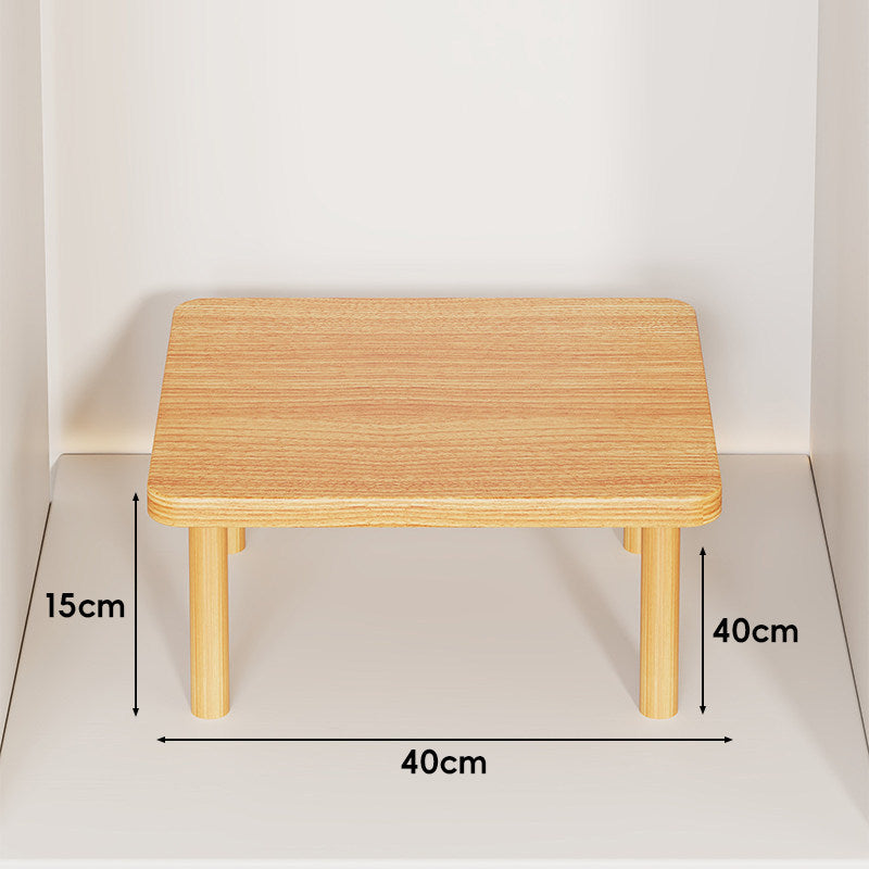 Height-Adjustable Rectangular Wooden Riser Table with Detachable Round Legs