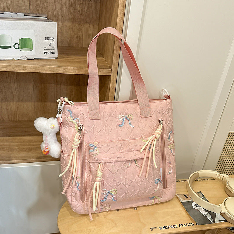 Quilted Bow-Detail Fashion Backpack Kalsten