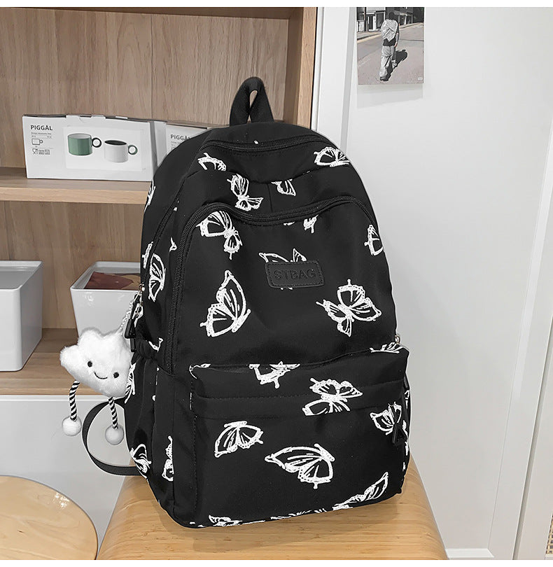 Butterfly Print Casual Backpack