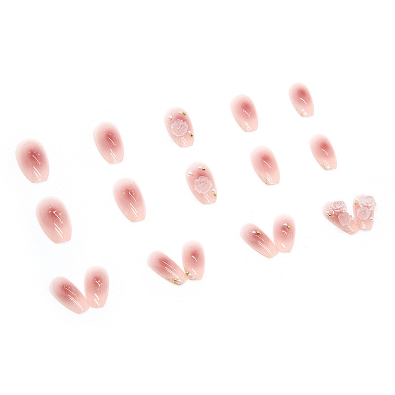 Decorative Floral-Embellished Press-On Nail Set
