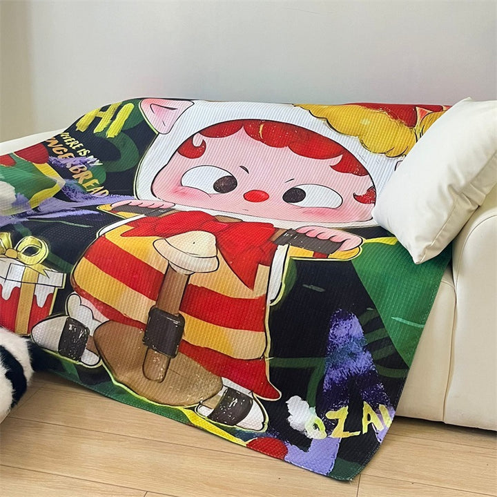 Playful Cartoon-Themed Throw Blanket