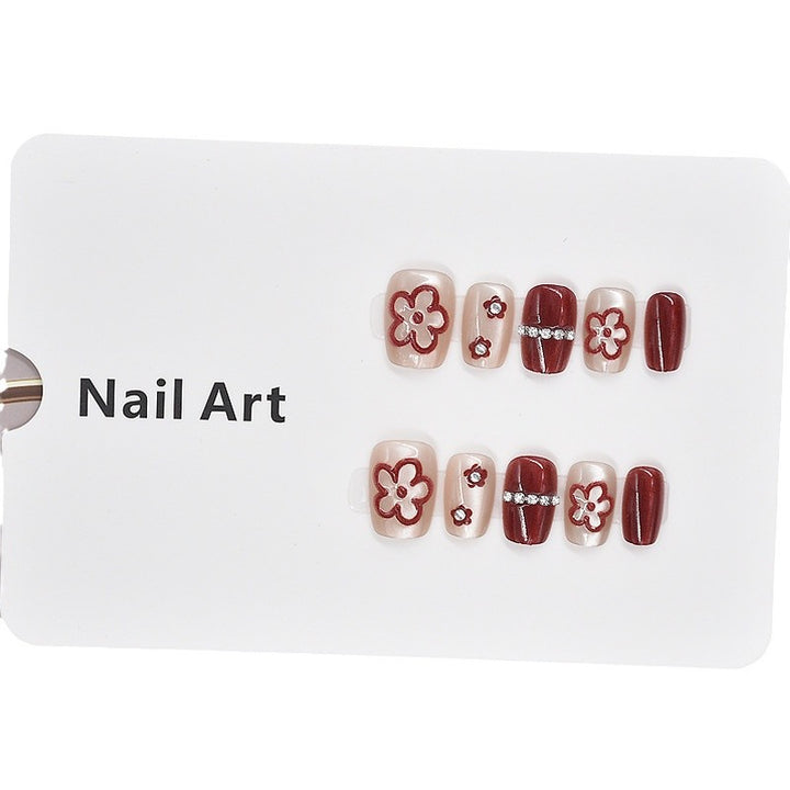 Floral Decorative Press-On Nail Set Kalsten