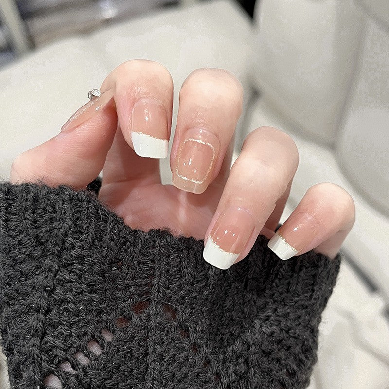 Stylish Press-On Nail Set with Elegant Floral Accents Kalsten