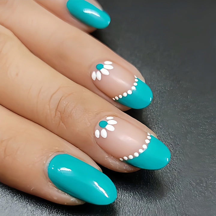 Decorative Floral Gel Press-On Nails Kalsten