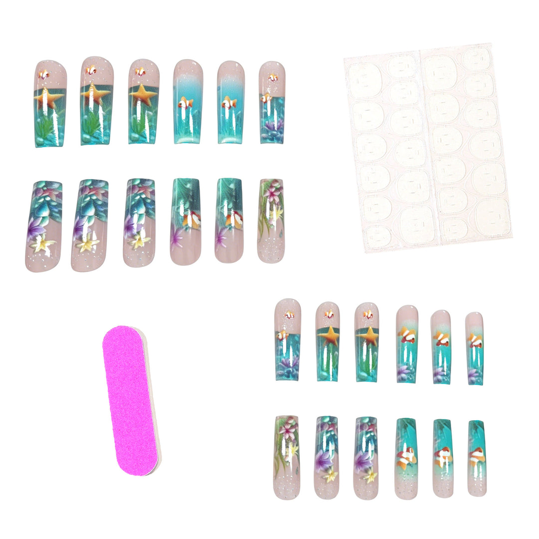 Artistic Underwater-Themed Nail Art Extensions Kalsten