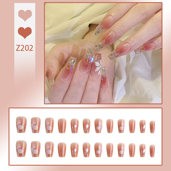 Elegant Rhinestone-Embellished Press-On Nails