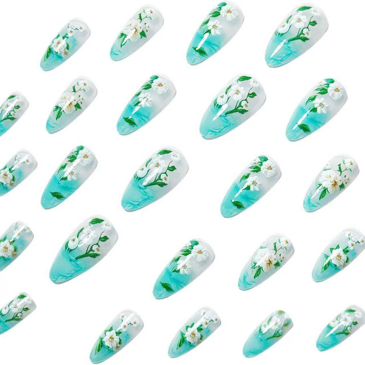 Elegant Artificial Nails in Floral Design Kalsten