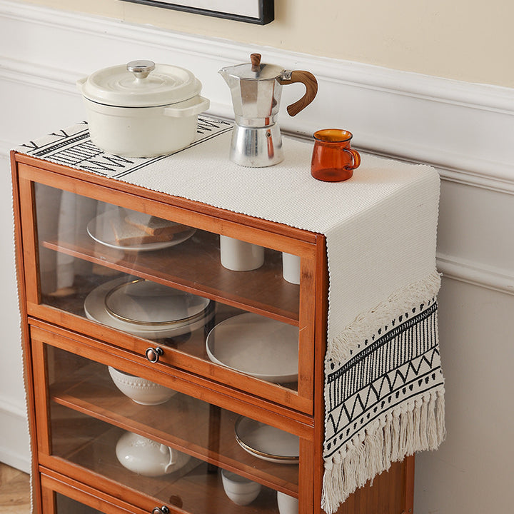 Handwoven cotton table runner Kalsten