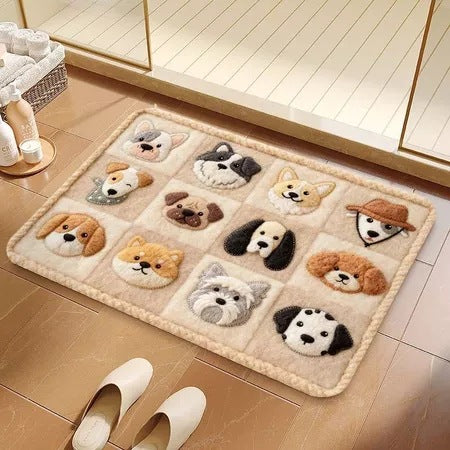 Cute Dog-Themed Bath Rug