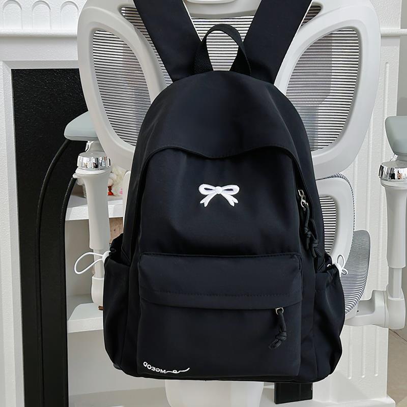 Casual Bow-Embellished Backpack