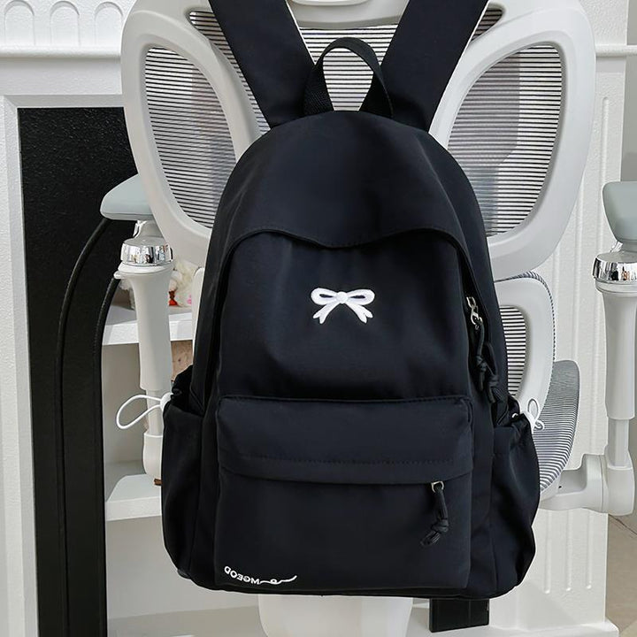 Casual Bow-Embellished Backpack