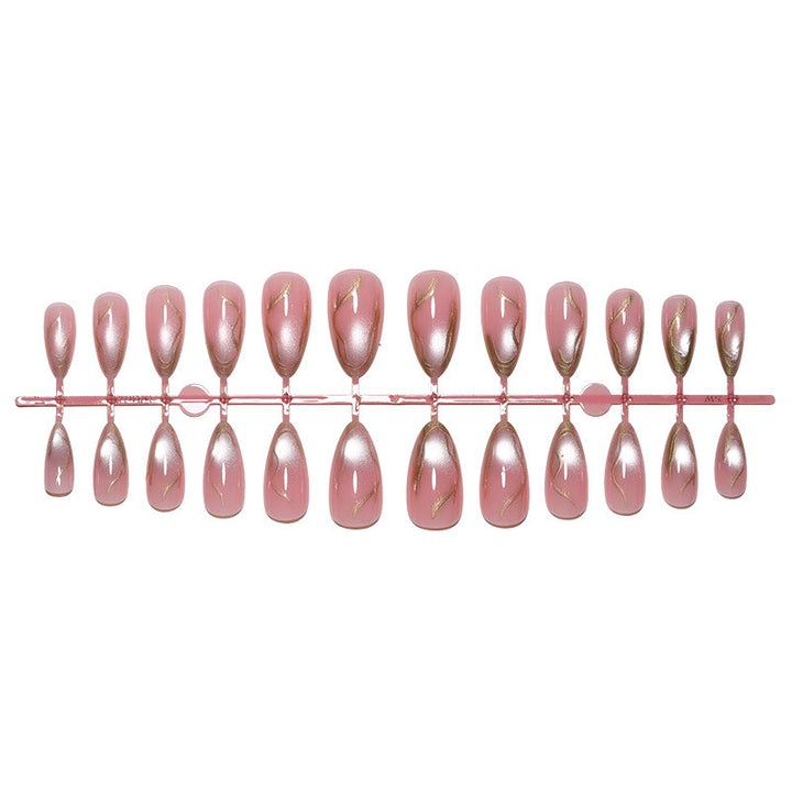 Acrylic nail set with glamorous gradient and golden accents Kalsten
