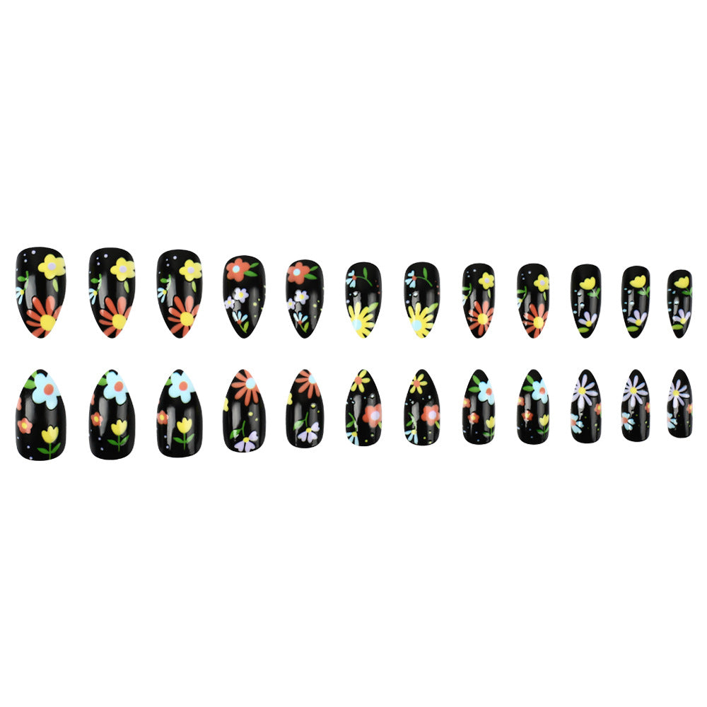 Floral Artistic Press-On Nails Kalsten