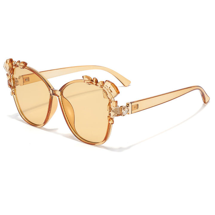 Glamorous Cat-Eye Sunglasses with Crystal Embellishments Kalsten
