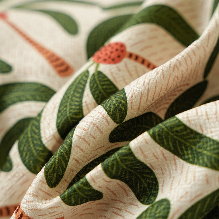 Rectangular printed table runner made of cotton blend with botanical ornament print Kalsten