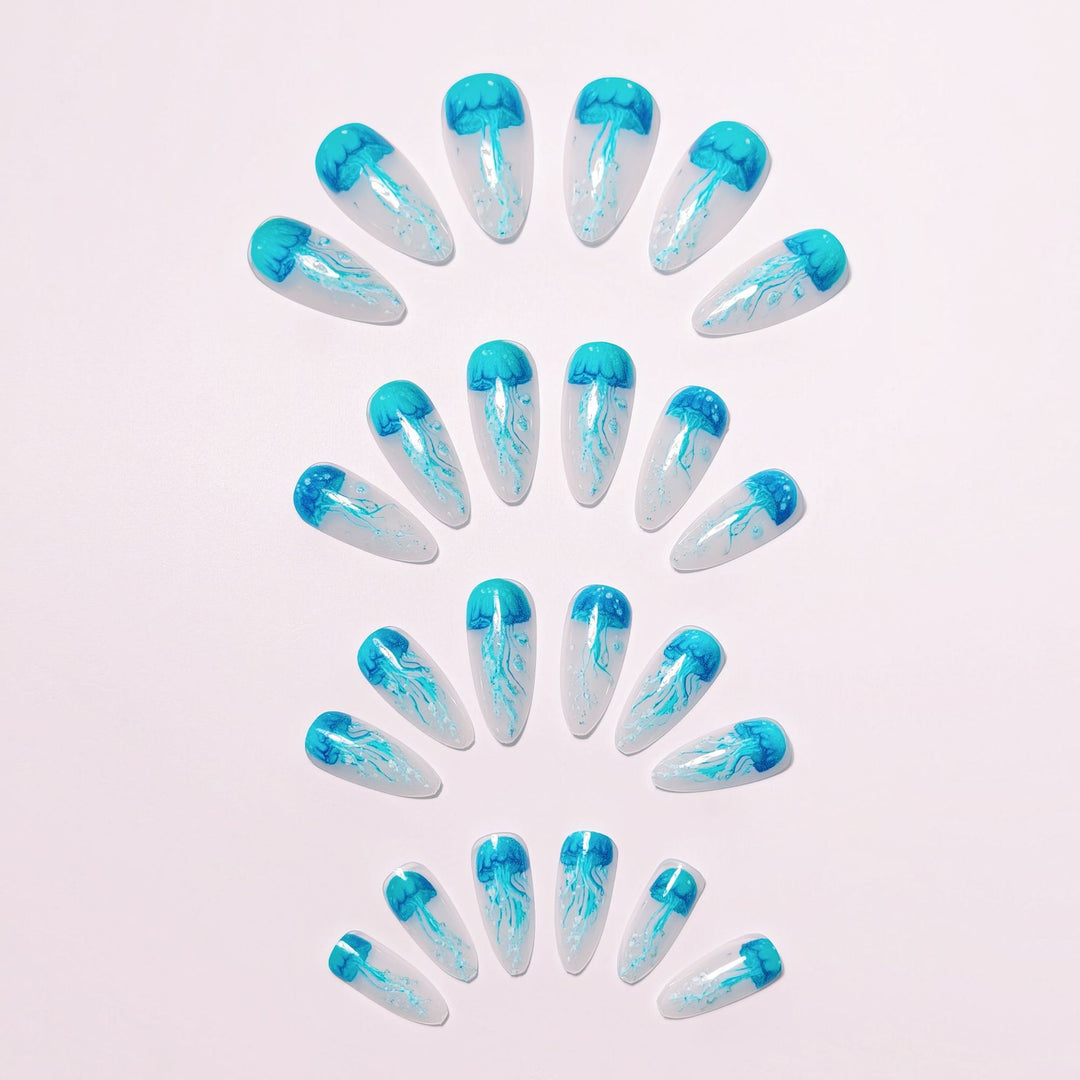 Artistic Jellyfish Design Nail Art Kalsten