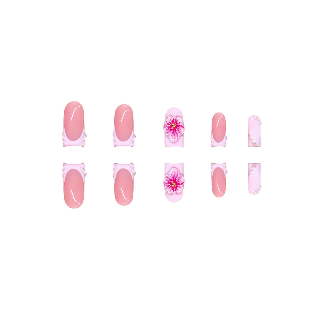 Decorative Floral Press-On Nail Extensions Kalsten