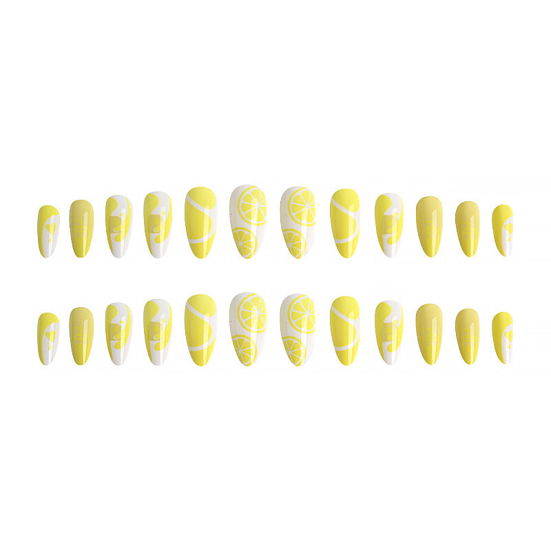 Artificial nails with fruity lime motif Kalsten