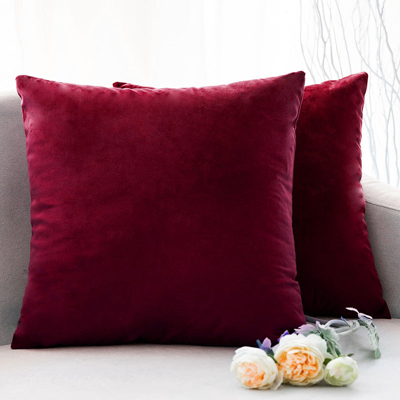 Ultra-Soft Velvet Square Decorative Pillow Cover with Minky Back and Invisible Zipper