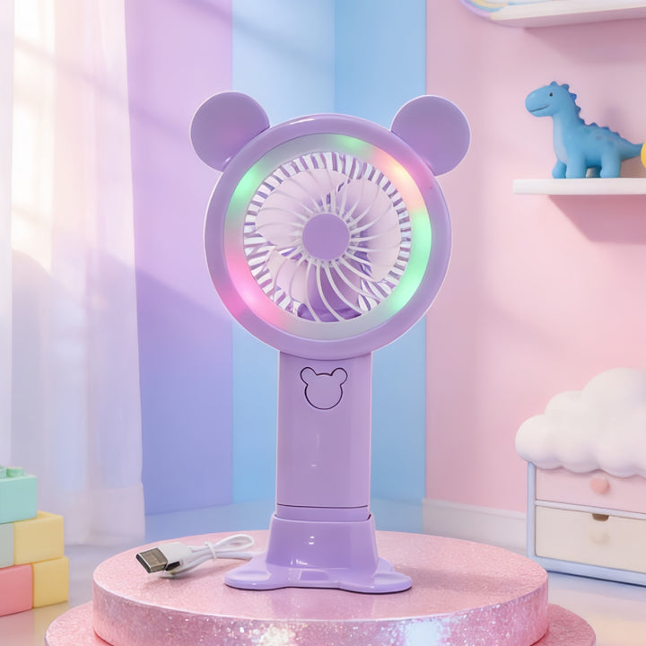 Women Portable USB Fan with Interactive LED Light Kalsten