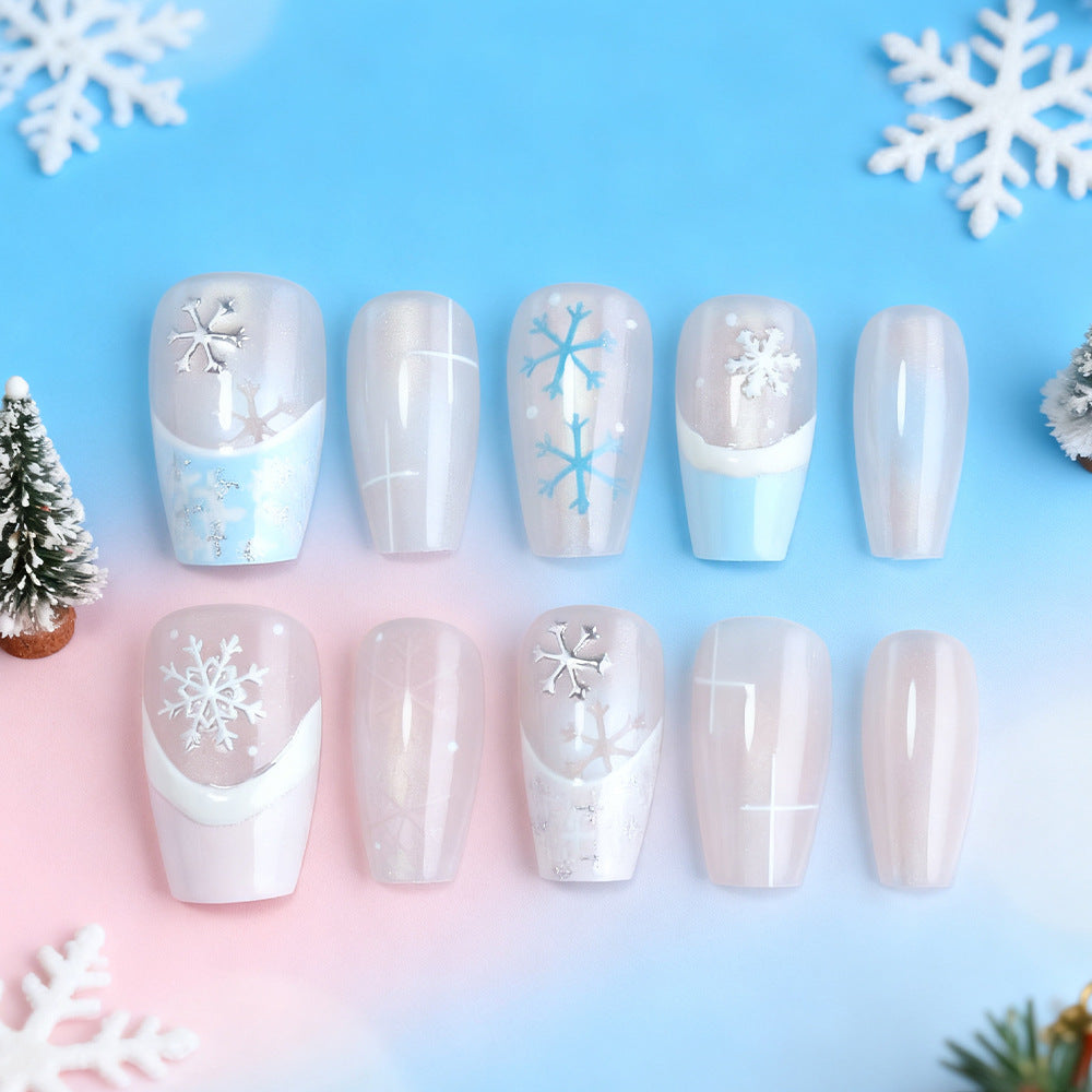 Stylish Winter-Themed Press-On Nails Kalsten