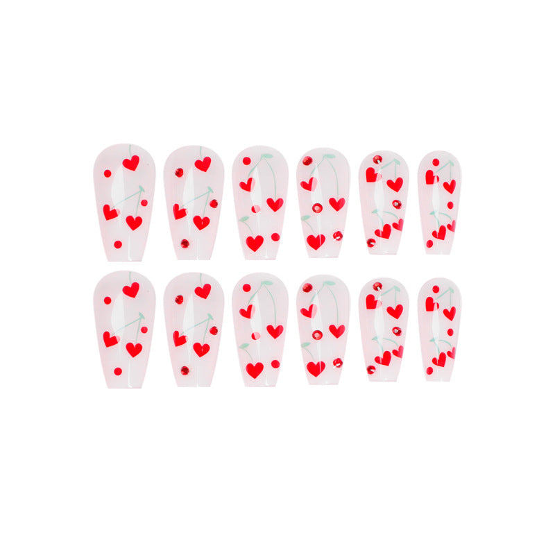 Artificial nail art with romantic heart design Kalsten