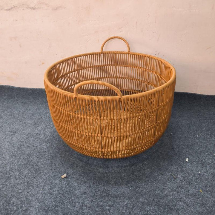 Large Round Handcrafted Woven Storage Basket Kalsten