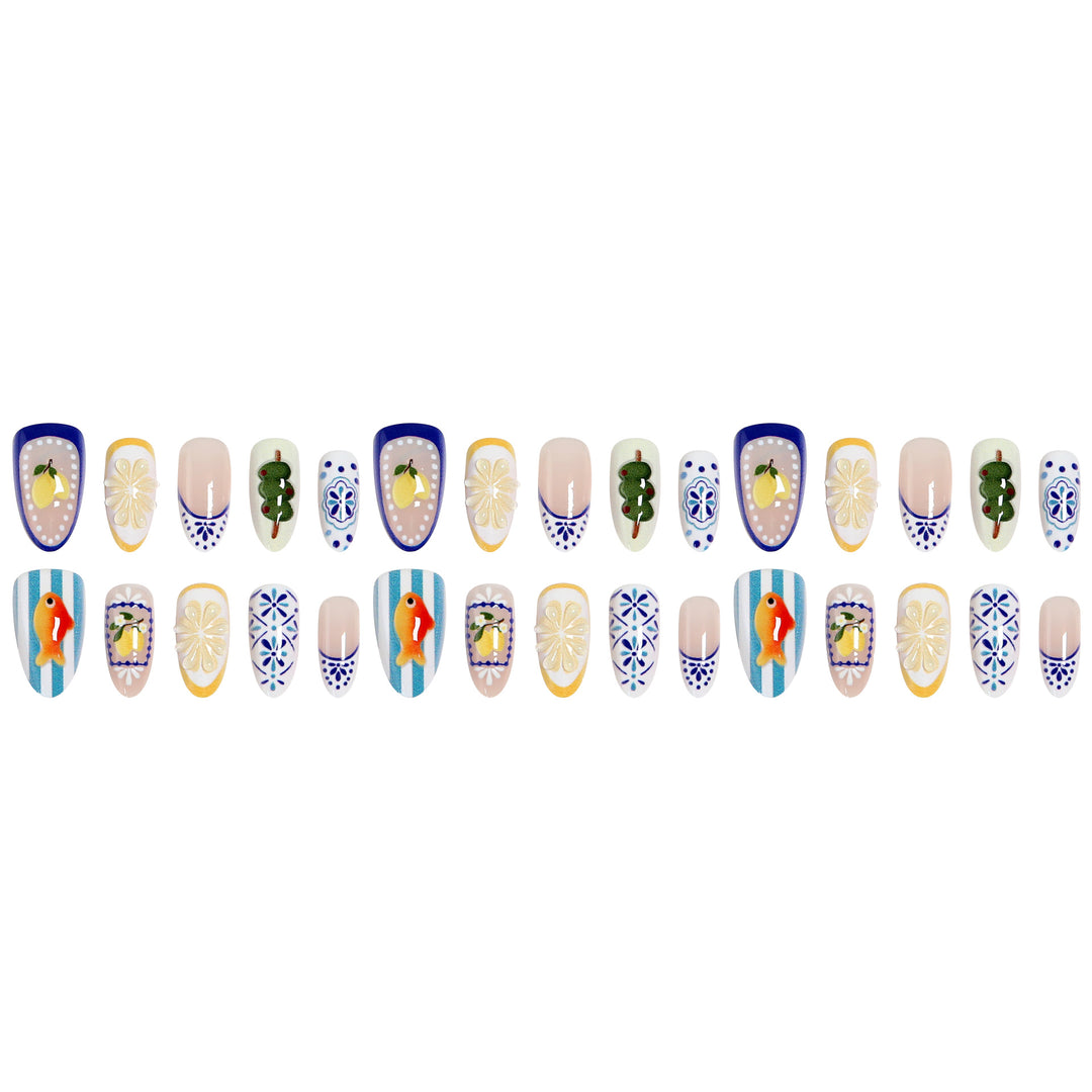 Artful nail tips with hand-drawn designs Kalsten