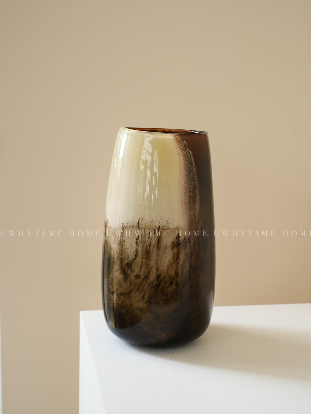 Contemporary Tall Handblown Gradient Glass Display Vase Kalsten