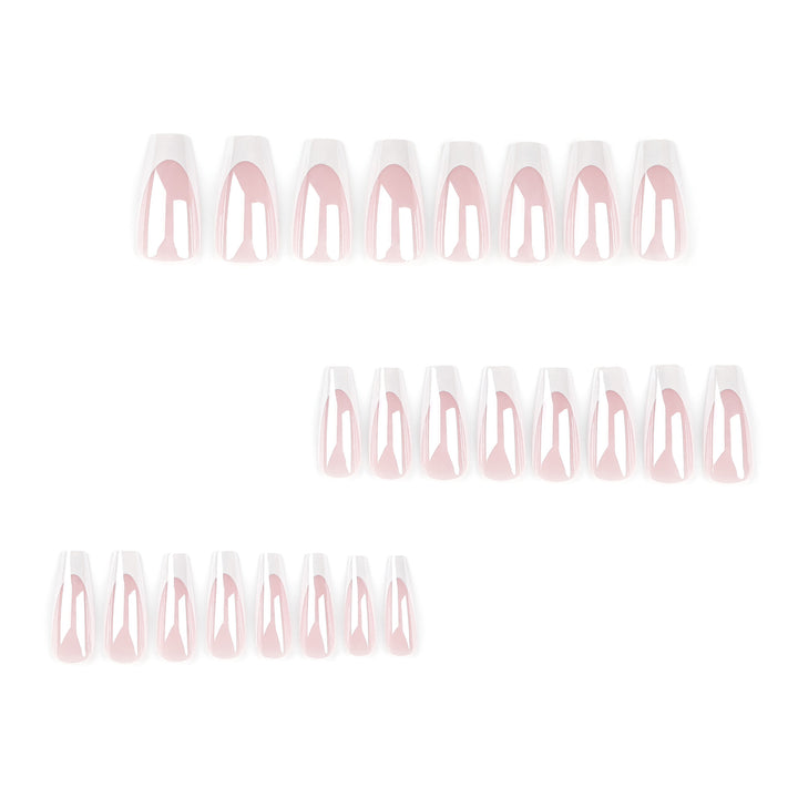 Elegant Nail Extensions with High Gloss Finish and Precise French Tip Kalsten