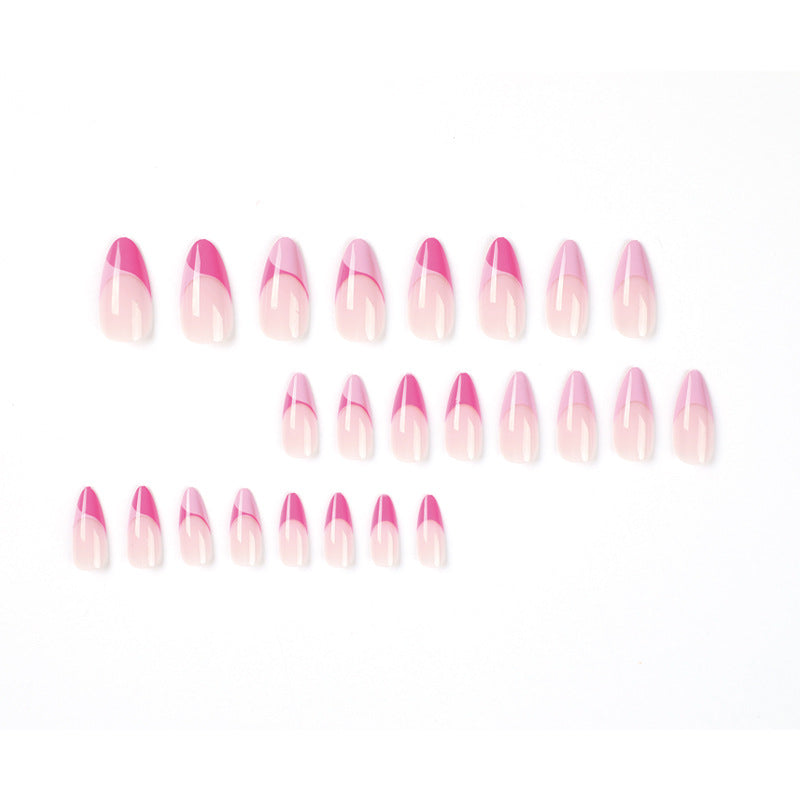 Artificial nail extensions with elegant glitter French tip design Kalsten